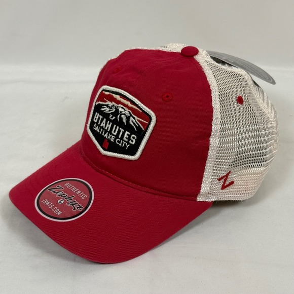 Zephyr x Utah Utes Salt Lake City Mesh Trucker Cap Red White Snapback NWT - Picture 1 of 7